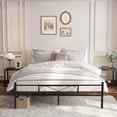 thumbnail image 3 of Cama Plegable de Matrimonial Queen Metal Cama de metal Con Soporte de Listones Metalicos,Negro 197CM FurnitureR ahorro de espacio, 3 of 9