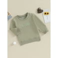 thumbnail image 3 of Bagilaanoe Baby Girl Boy Casual Sweatshirt Toddler Long Sleeve Letter Embroidery Pullover 6M 12M 18M 24M 3T 4T Kids Fall Loose Tee Tops, 3 of 8