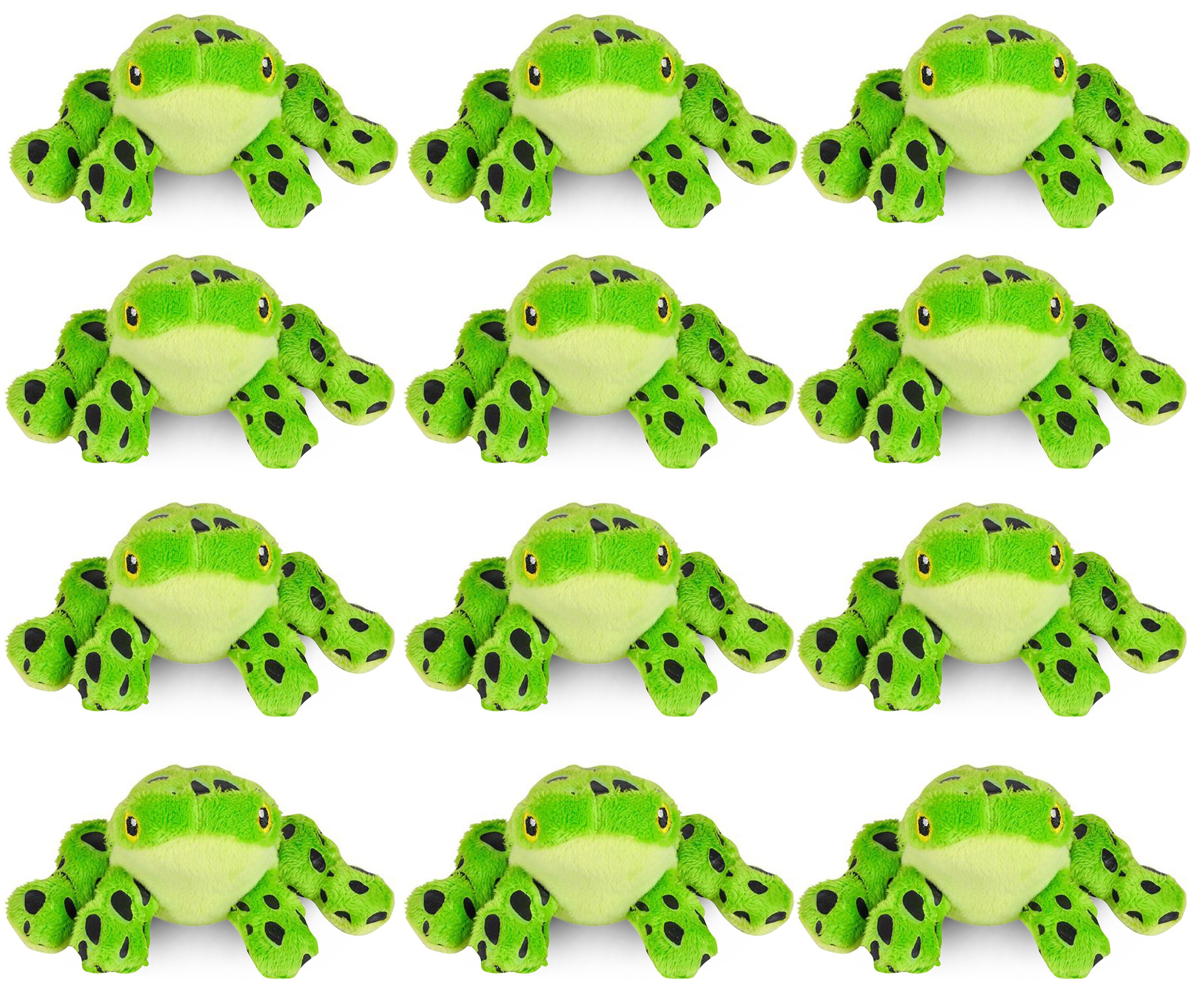 Wildlife Tree 12 Pack Green Dart Frog Mini 4” Small Stuffed Animals