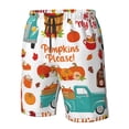 thumbnail image 6 of Uemuo Fall Pumpkins Pattern Men's Swim Trunks Hawaiian Beach Bathing Suit Swimsuits Beach Quick-Dry Shorts with Pockets-, 6 of 9