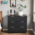 thumbnail image 2 of Tcbosik 4-Drawer Dresser with Wave Design Fronts - Compact Storage Cabinet, Can Be Used as a Tall Nightstand or Entryway Organizer, Black, 2 of 10
