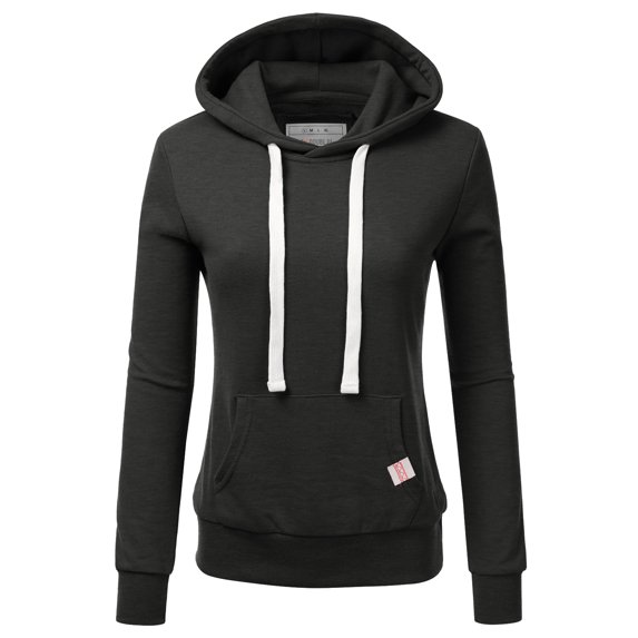 Doublju Women's Basic Lightweight Pullover Hoodie Sweatshirt with Plus Size