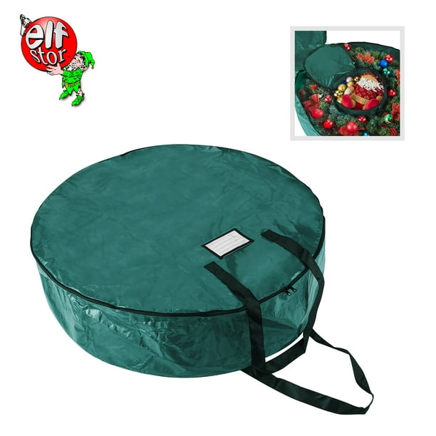 Elf Stor Green Holiday Wreath Storage Bag For 36 Inch Wreaths Com Elf Stor Green Holiday Wreath, 36 Inch Wreath Storage Bag