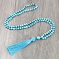 thumbnail image 3 of 108 Beads Prayer Necklace Natural Green Stripe Onyx Stone Buddhist Buddha Bead Mala Necklace Women Men Jewelry, 3 of 8