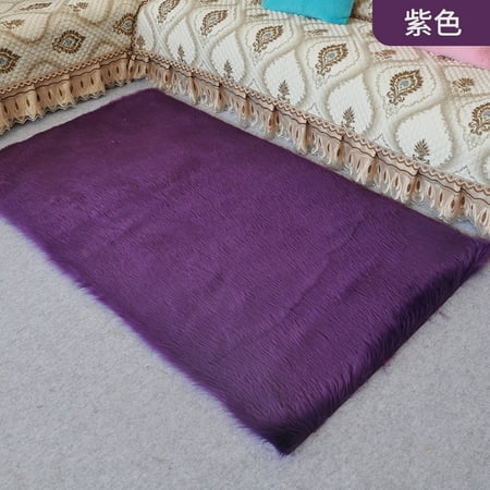 

Namzi Solid Color Plush Table Runner Faux Sheepskin Decorative Shaggy Dresser Scarf Not-Slip Desk Pad Luxury False Fur Dresser Tablecloth-Purple 100x100cm(39.37x39.37inch)