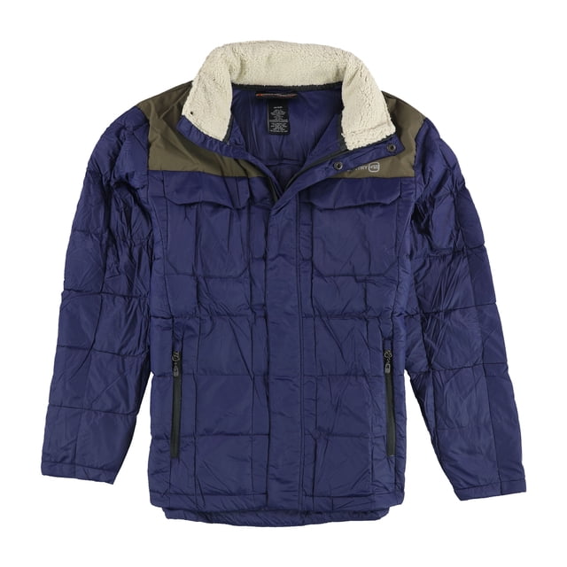 Free Country Mens Down Puffer Jacket, Blue, Large