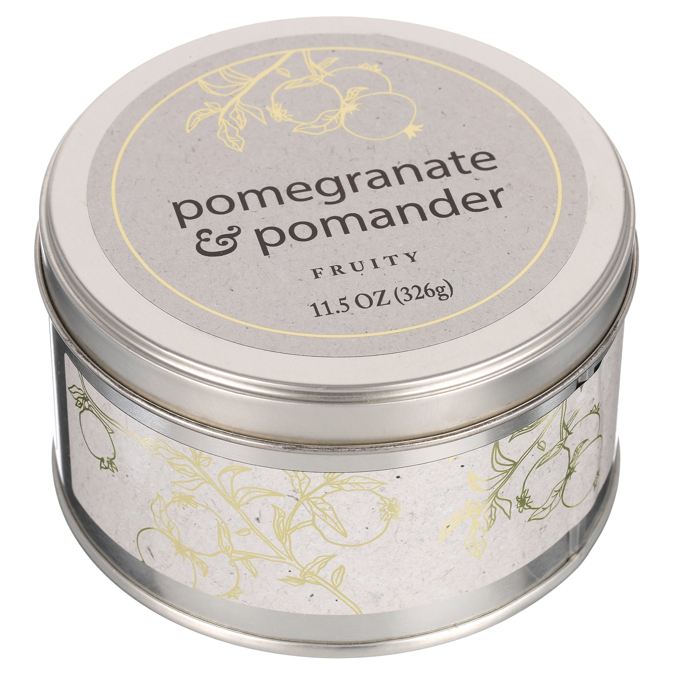 11.5oz 2-wick Tin Candle - Pomegranate & Pomander