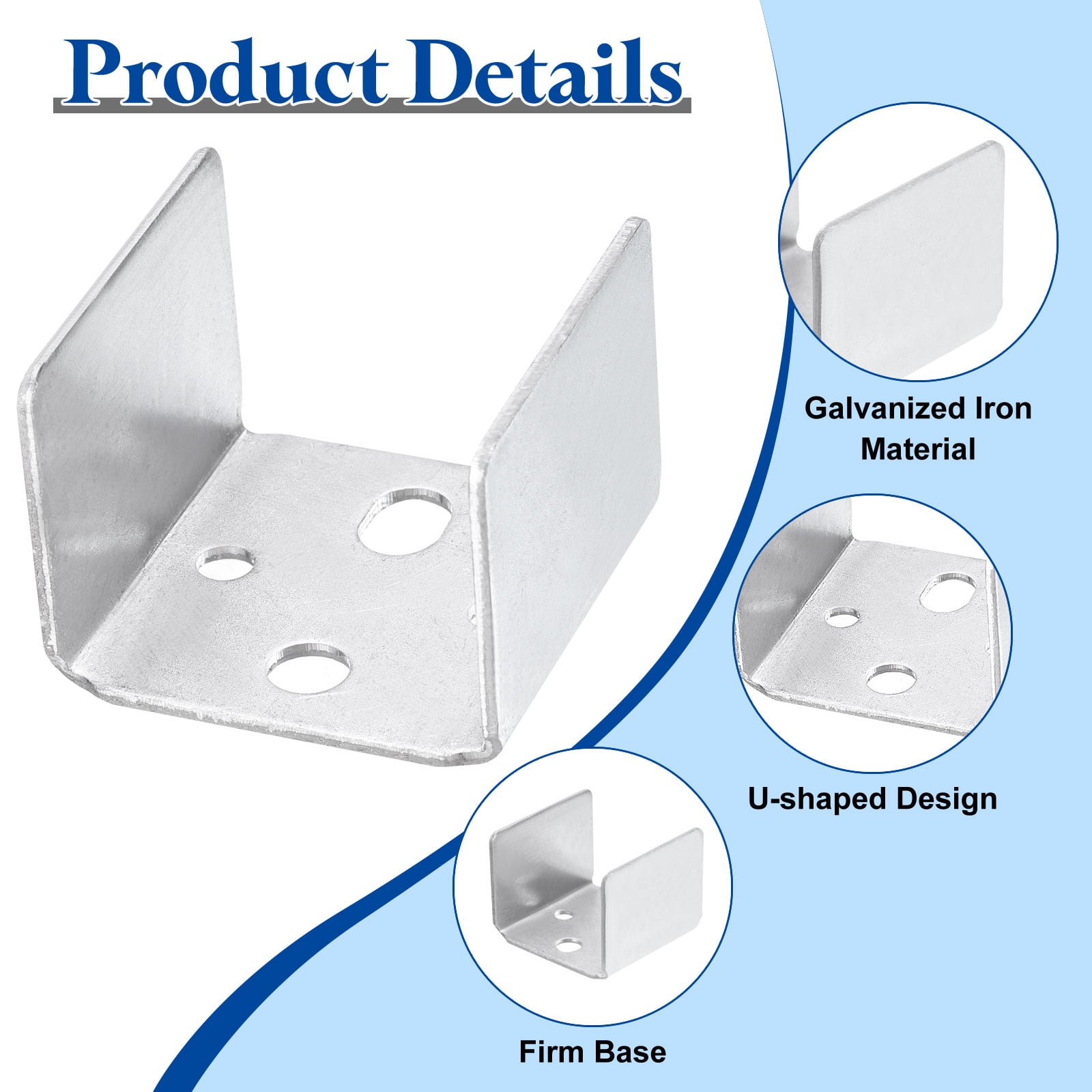 20pcs U Bracket for 1.61" Panels, 41x41x31mm Metal U Shaped Fasteners Brackets