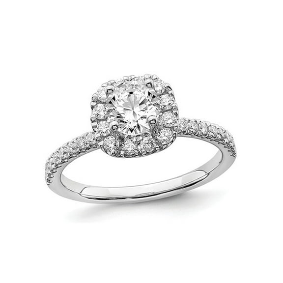3/4 Carat (Ctw G-H-I, SI1-SI2) Lab Grown Diamond Engagement Halo Ring in 14K White Gold