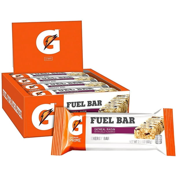 Gatorade Prime Oatmeal Raisin Fuel Bar, 2.1 Oz., 12 Count
