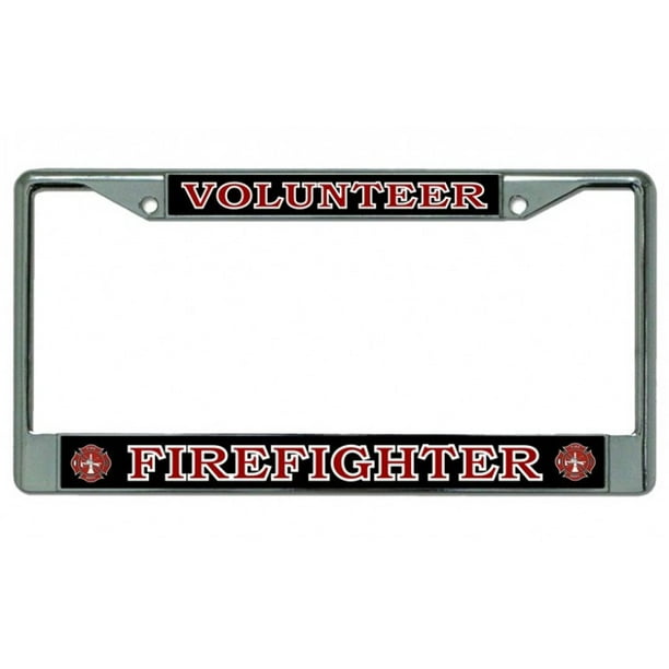 Cadre de Plaque Volontaire Pompier Chromé License