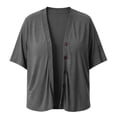 thumbnail image 5 of Casual Cardigans for Women Solid Color Plus Size Cardigan With Three-quarter Sleeves for Daily Wear, 5 of 7