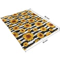 thumbnail image 4 of Black White Stripe Sunflower Pattern Blanket,Comfortable Soft Flannel Throw Blanket,All Season,Warm Lightweight Blankets for Sofa Bed Couch Living Room Chair,60"x80", 4 of 4