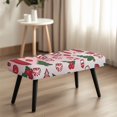 thumbnail image 4 of XYZCANDO Anti-Dust Bench Covers, Candy Cane Cheer Polyester Spandex Elastic Edge Dining Bench Covers for Living Room Home, 4 of 9