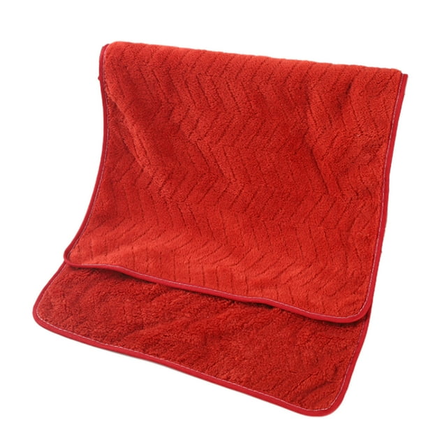 Absorbent Microfiber Bath Towel Thick Soft Red Large 55x28 Inches Hemmed Edges with Hanging Loop for Fast Drying