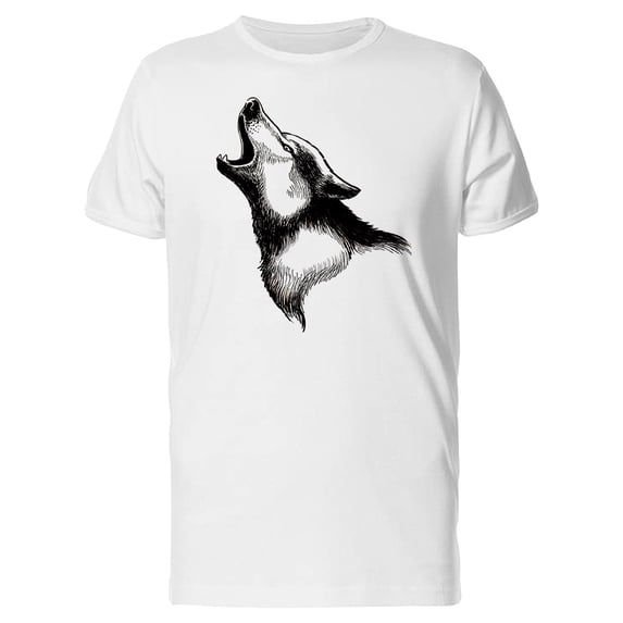 Grunge Wolf Howling Sketch Tee Men's -Image by Shutterstock
