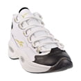 thumbnail image 2 of Reebok Question Mid "Black Toe" Big Kids' Shoes White-Black-Gold Met eg6274, 2 of 6