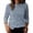 *Blue, variant on ClodeEU Women's Crew Neck Striped 3/4 Sleeve Blouse,Casual Loose Fit Basic Top Black,Women's Plus L