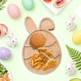 thumbnail image 4 of PEIBang Easter Bunny Plate,Rabbit Shaped Wooden Platter Bunny Serving Tray for Easter Party Table Decorations, 4 of 6