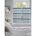 thumbnail image 3 of Blue Grey Striped 2 Panel Kitchen Curtains for Windows, Farmhouse Stripes Modern Abstract Art Bathroom Privacy Curtain, Home Décor Window Treatment for Bedroom/Living Room 55"x45", 3 of 6