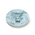 thumbnail image 2 of Blessed Beyond Belief Blue 2.75 x 2.75 Absorbent Ceramic Car Coasters Pack of 2, 2 of 4