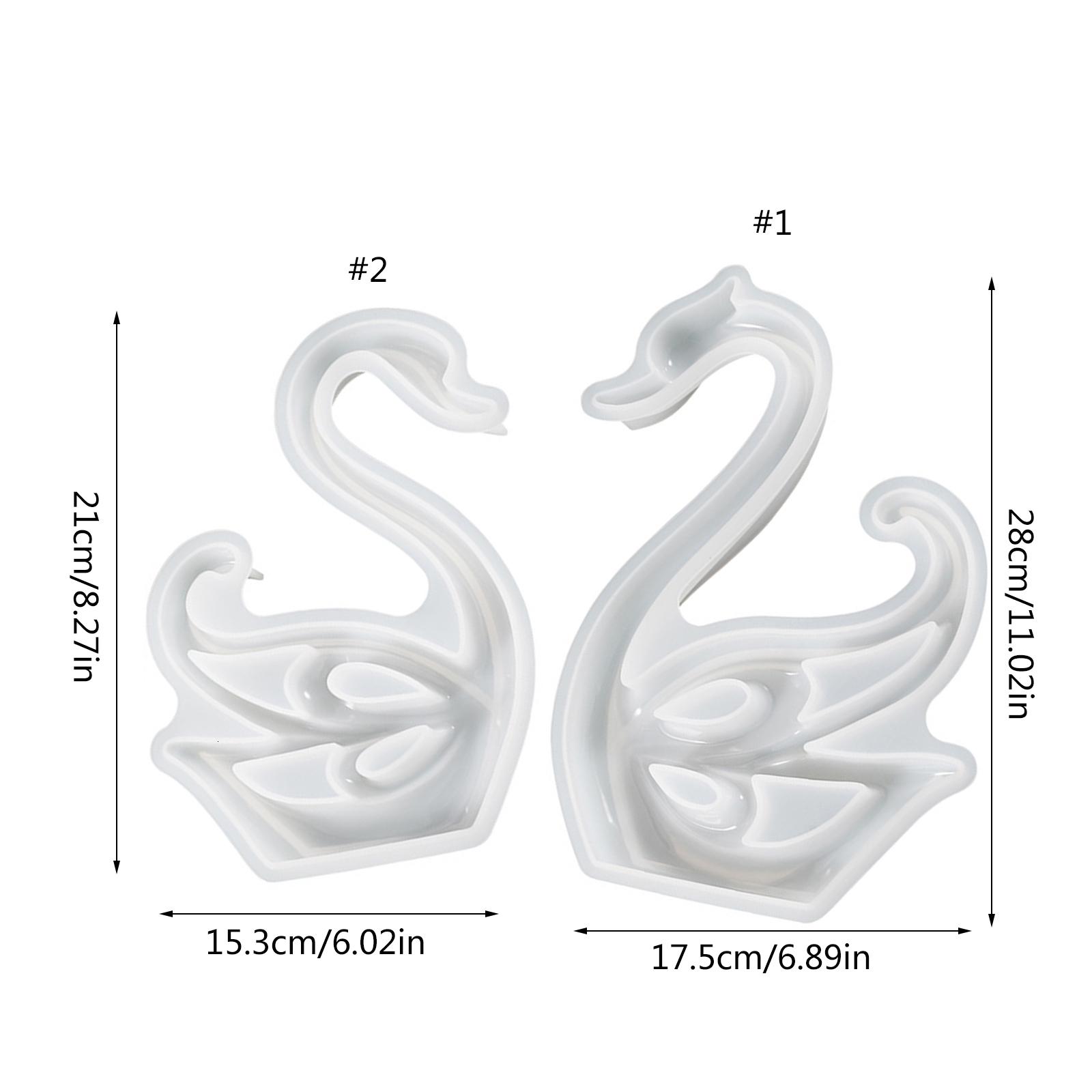 HONCLL Large Swan Ornament Crafts Silicone Mold Jewelry Epoxy Casting Jewelry Tool Making Resin Diy Craft Home Decoration