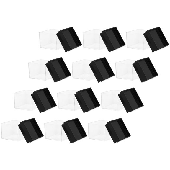 Mineral Standard Box 12 Pcs Plastic Specimen Holder Transparent Showcase Storage Bins with Lids Display Mini Rock
