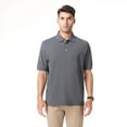 thumbnail image 4 of Zfeel Luxe Touch Polos for Men, 100% Cotton Short Sleeve Collared Polo Shirt, Iron Grey, S, 4 of 5