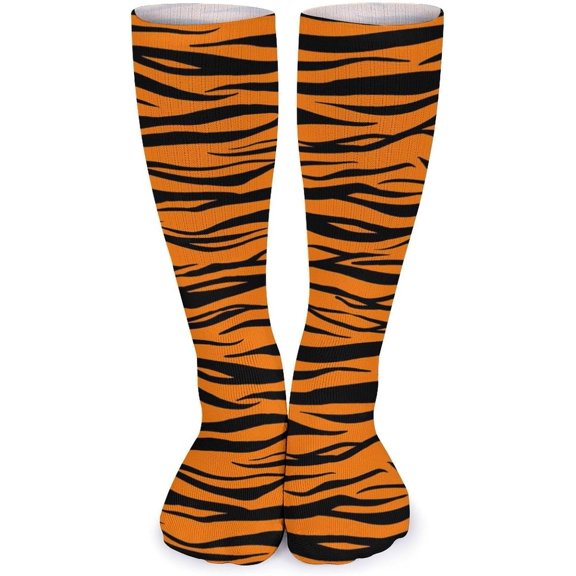 Womens Compression Socks Men Halloween Golden Pumpkin Birds Dress Socks Knee High Stockings 20-60cm Sports Crew Socks