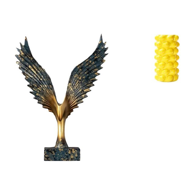 Estatua De Resina Con Alas Extendidas, Escultura De Porcelana, Jarrón, Adorno Feng Shui, Escritorio Decorativo, Contenedor De Plantas, Mesa, Arreglo Para Sala De Estar.
