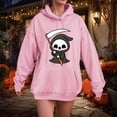 thumbnail image 4 of Godom Women's Trendy Halloween Hoodies Long Sleeve Fall Sweatshirt Cute Pattern Crewneck Oversize Hooded, 4 of 6
