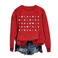 thumbnail image 1 of Penkiiy Chandail en Molleton Imprimé Cœur pour Femmes Manches Longues Col Rond Décontracté Ample Vintage Amour Graphique Chandail m Rouge, 1 of 5