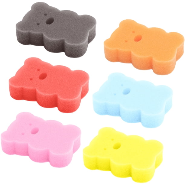 ColoMX Esponja de baño de 6 uds., esponjas para Baby Shower, esponja corporal, esponjas de masaje, depurador de baño suave