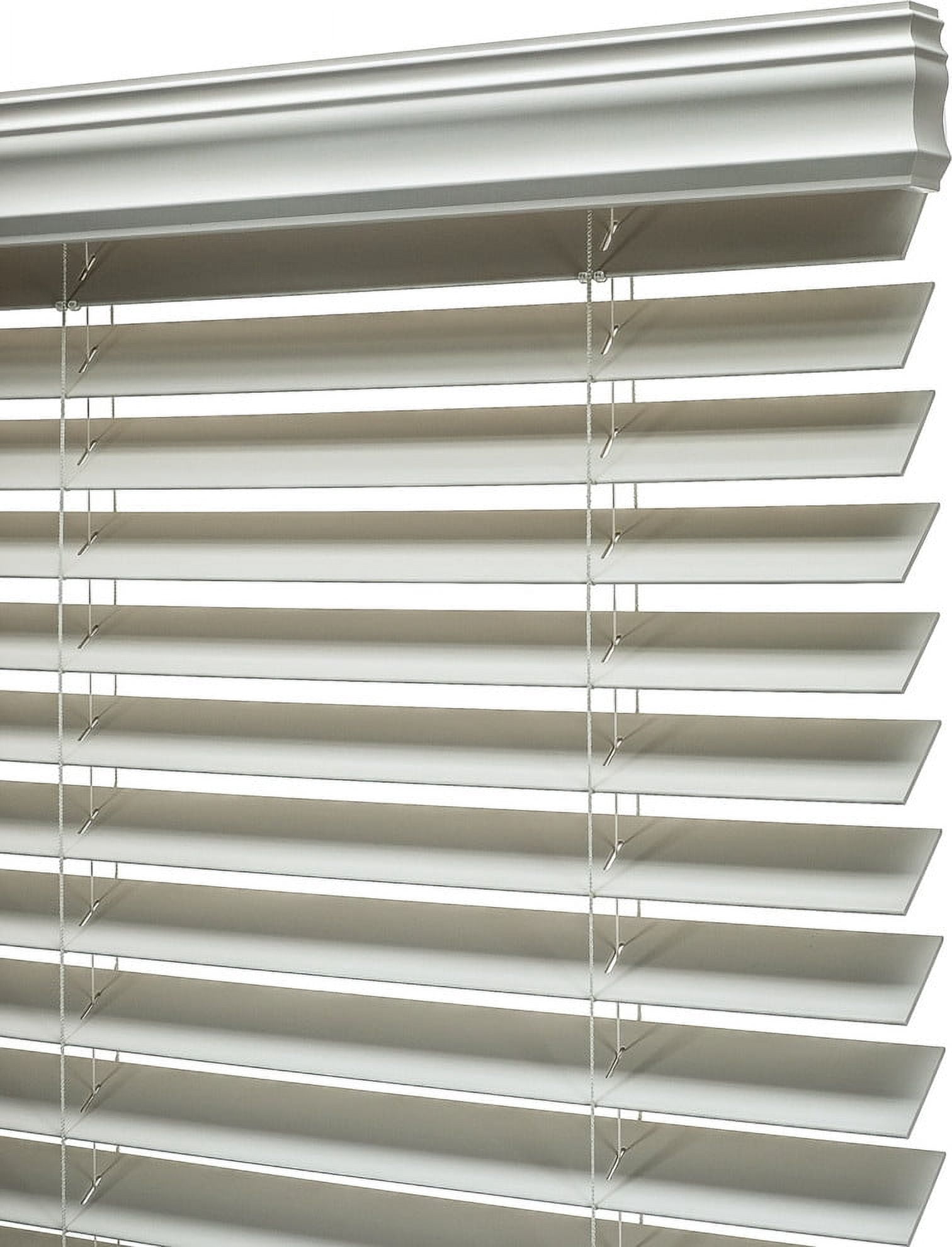 A Better Blind - Premium 2 Inch Cordless Fauxwood Horizontal Window Blinds - Smooth Snow White Color - 63 x 60