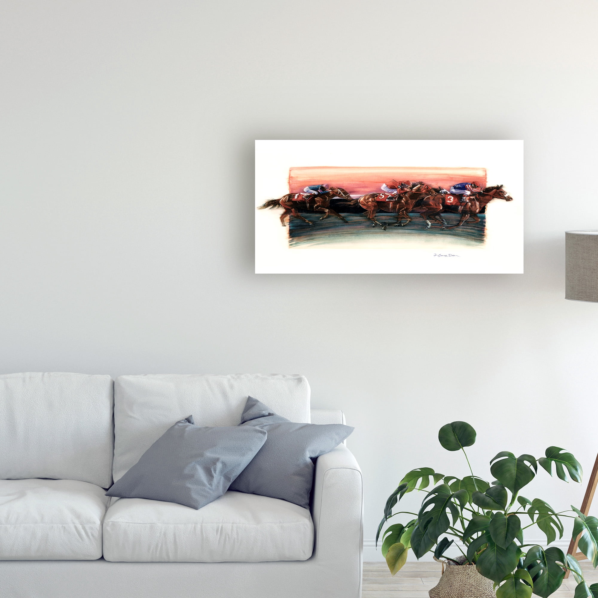Trademark Fine Art 'Horse Race' Canvas Art by Bruce Dean
