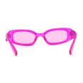 thumbnail image 2 of Womens Mod Narrow Rectangle Inset Lens Retro Sunglasses Fuchsia, 2 of 4