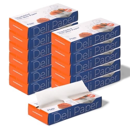 Fit Meal Prep [6000 Pack] 12 x 10.75" Wax Paper Sheets for Food, Interfolded Precut Deli Pop Up Grease-Proof Sandwich Paper Wraps, Waterproof for Lunch, Food Basket, Microwave Cover, BBQ