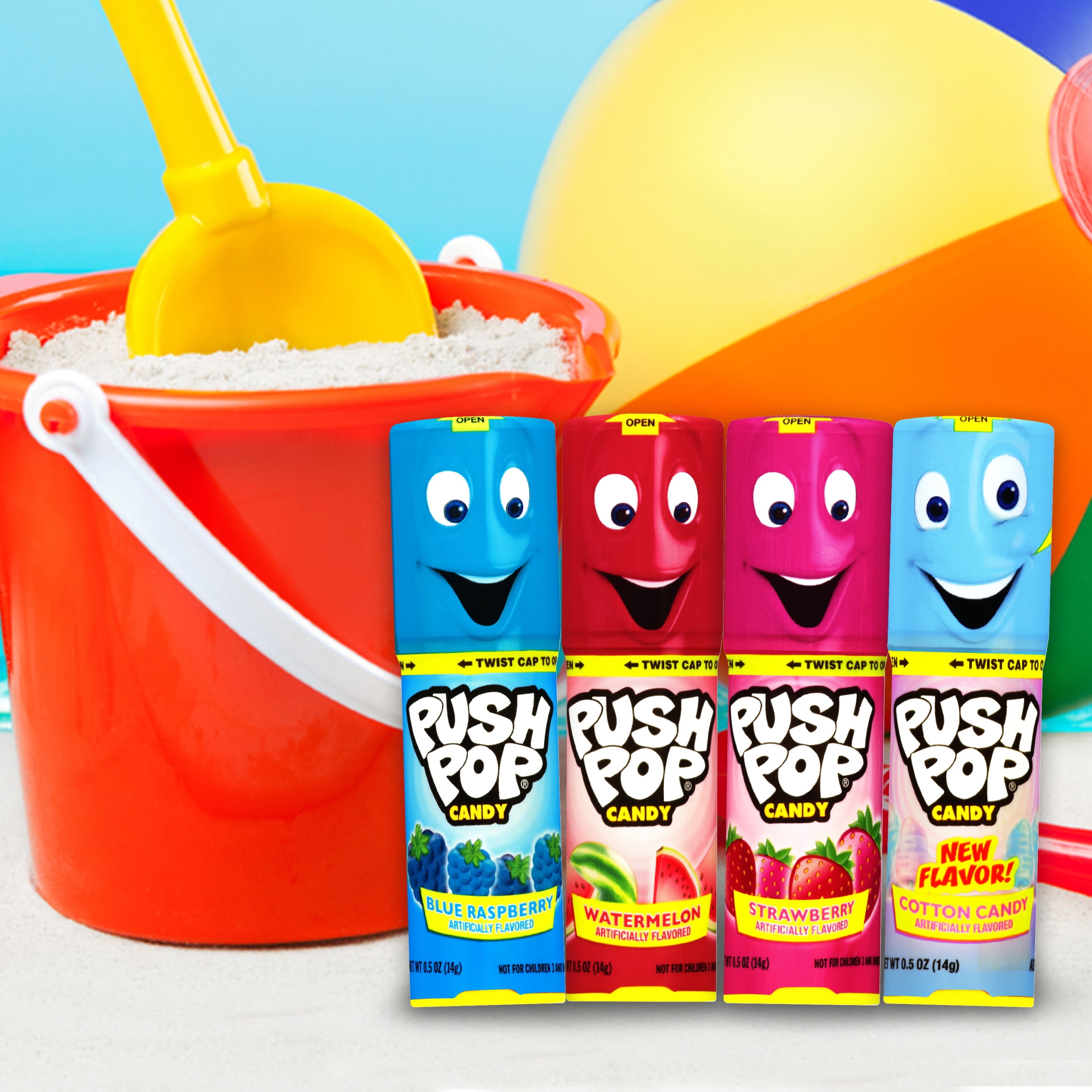Push Pop Candy Lollipops, Individually Wrapped Variety Bulk Candy Party Pack, Assorted Flavors, 24 Count