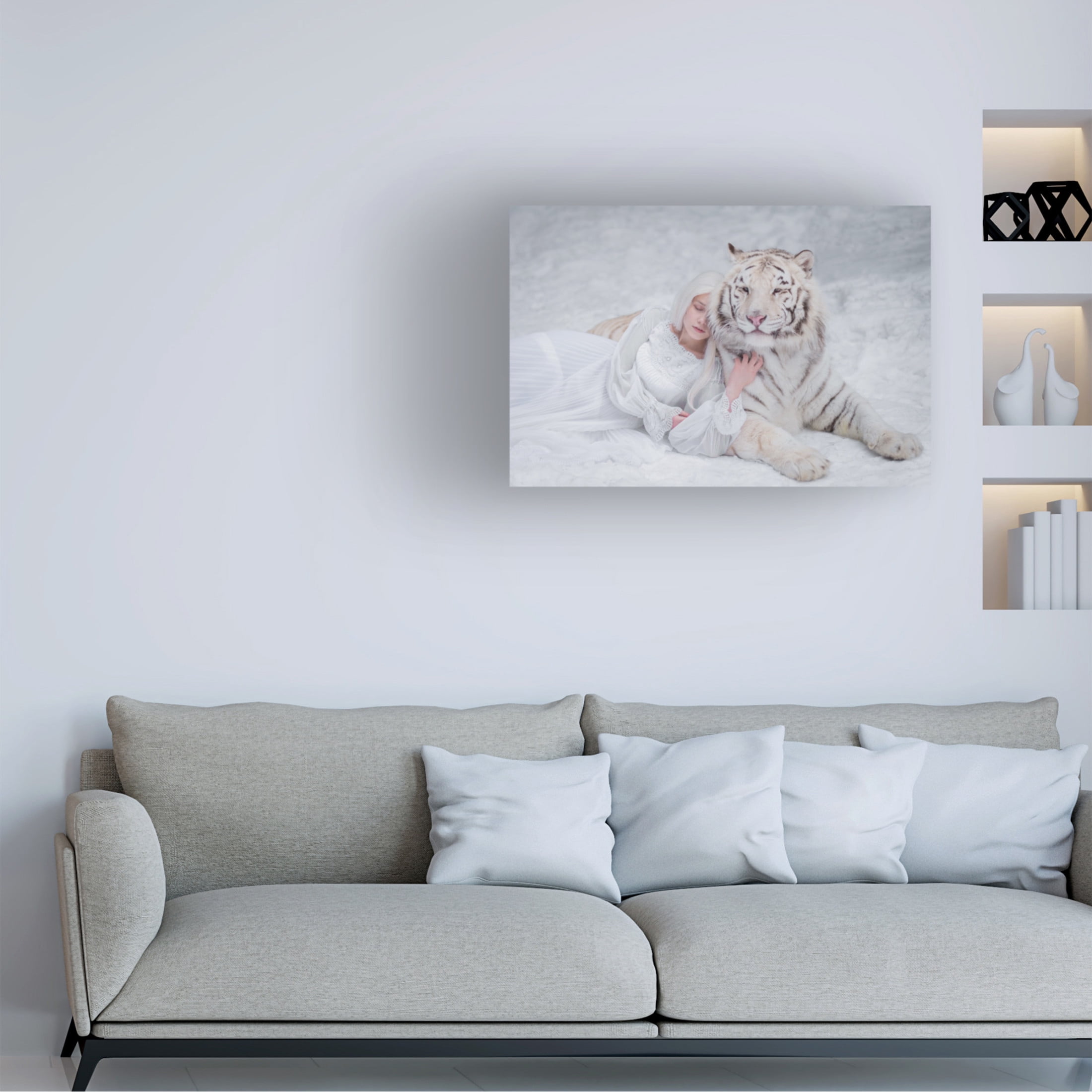 Trademark Fine Art Olga Barantseva Woman In White Canvas Wall Art