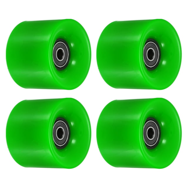 Unique Bargains Roues de Longboard 60 mm avec Roulements ABEC-9 Roues de Rue pour Planches à Roulettes Cruiser 80 A, Vert Noir Lot de 4