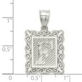 thumbnail image 4 of Auriga Fine Jewelry 925 Sterling Silver Square Diamond-cut Letter F Initial Pendant for Women (L-30 mm, W-18 mm), 4 of 6