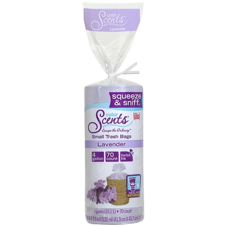 Pack Of 2 Color Scents Twist Tie Trash Bags Lavender 4 Gallon 70 Count Pack Of 2 Color Scents Twist Tie Trash Bags Lavender 4 Gallon 70 Count