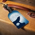 thumbnail image 3 of Luggage Tag Wolf Howling Full Back Privacy Name ID Card Suitcase Labels Leather Travel Tags 2 Pack Decoration, 3 of 6