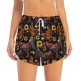 thumbnail image 2 of Rateoe Sunflower Rooster Printed 2 in 1 Women's Workout Shorts for Athletic Gym Running Shorts with Phone Pockets-X-Large, 2 of 7