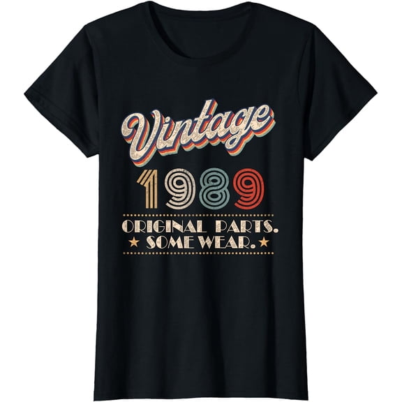 Vintage 1989 Original Parts Year Of Birth Birthday T-Shirt