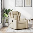thumbnail image 1 of vidaXL Massage Recliner Chair Cream Fabric, 1 of 5
