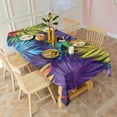 thumbnail image 3 of Colorful Leaf Pattern Rectangle Tablecloth 60"x102",Waterproof Polyester Rectangle Table Cloth, Wipeable Spillproof Polyester Tablecloth for Dining, Camping, Indoor and Outdoor, 3 of 5