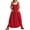 Red, variant on Women's Loose Overall Dress Adjustable Straps Casual Barrel Midi Dress Bib Romper with Pockets
