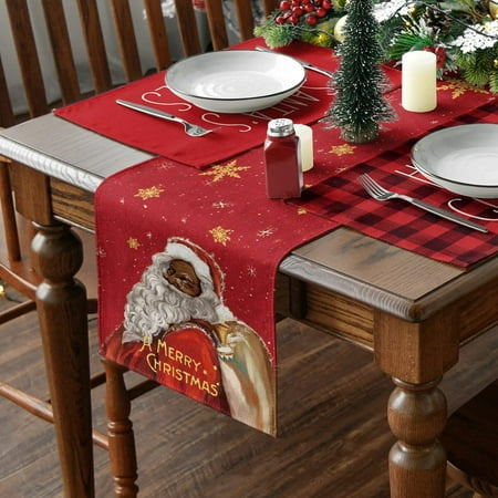 

Aowvw Decorated Table Flags For Christmas Family Gatherings Retro Kitchen Table Decoration Interior Outdoor