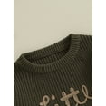 thumbnail image 6 of Bslissey Little Girls Boys Knitted Sweater Toddler Long Sleeve Letter Embroidery Crew Neck Pullovers Kids Loose Warm Knitwear Tops for Casual Daily 18M-5T, 6 of 8